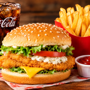 Fish Burger Combo (with Fries & Soda) — Burgers.