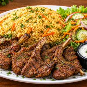 Lamb Platter — Rice Platter with Salad.